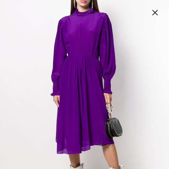 Isabel Marant Dresses & Skirts - Isabel Marant Etoile Yescott Asymmetrical Dress 100% Silk High Neck Size 6